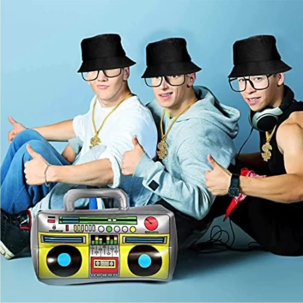 Inflatable Ghetto Blaster Old School 80s 90s Outfit Retro Radio Theme Party Outf